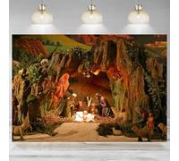 Nativity Scene Backdrop Manger Virgin Mary Joseph Sheep Magi Background Christmas Religious Party Banner Photographic 350x230cm