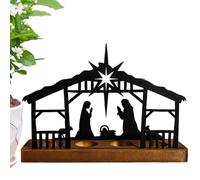 Nativity Scene Candle Holder Holy Religious Home Decoration With