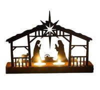 Nativity Scene Candle Holder Holy Religious Home Decoration With