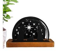 Nativity Scene Candle Holder Holy Religious Nativity Scene Hollow Iron Design