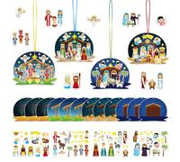 Nativity Scene Card Kits, Christmas Arts and Crafts, Nativity Scene Card Craft Kits for Kids (Pack of 36)