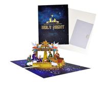 Nativity Scene Card - Religious Christmas Greeting with Envelopes, Detailed 3D Design for Holiday Celebration, Thanksgiving Cards Included | Perfect Share the