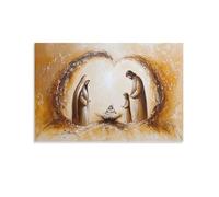Nativity Scene Christian Modern Christmas Wall Art Paintings Canvas Prints Poster Artwork for Living Room Bedroom Bathroom Office Home Decor 16x24inch(40x60cm)