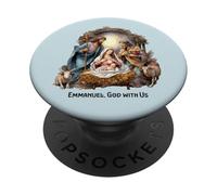 Nativity Scene Christmas Emmanuel, God with Us Xmas PopSockets Adhesive PopGrip
