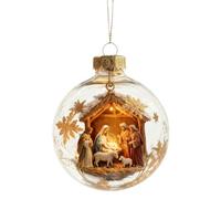 Nativity Scene Christmas Ornament, With Hangable Sacred Design, 8cm, Religious Festive Pendant, Sacred Scene Christmas Decoration, Intricate Detailing, For Win-Dow, Wall, Living Room, Collectors