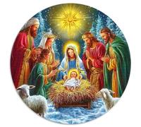 Nativity Scene Christmas Theme 1000 Piece Jigsaw Puzzle Paper for Adults Night Celebration Focus Gift 1000pcs (67.5x67.5cm)