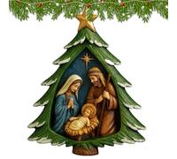 Nativity Scene Christmas Tree Decoration - Christmas Tree Decoration - Christian Scenes Pendant, for Believers, Home, Wall, Fireplace, Wreaths, Garden, Yard, Outdoor, Car, Parties, Festive Holidays
