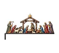 Nativity Scene Door Frame Decoration, 8" Holy Night Christmas Door Topper | Religious Acrylic Christian Holiday Decor, Front Door Porch Church Home