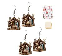 Nativity Scene Earrings, Sacred Design, Lightweight & Comfortable, Christmas Nativity Earrings for Women (2Pcs)