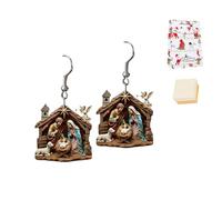 Nativity Scene Earrings, Sacred Design, Lightweight & Comfortable, Christmas Nativity Earrings for Women (1Pcs)