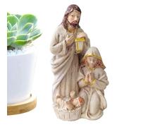 Nativity Scene Figures - Resin Holy Family Sculpture, Handcrafted Catholic Mini Nativity Set With Mary Joseph Baby Jesus, Religious Christmas Decoration | Holy Family Figurine, Renaissance Home Displa