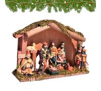Nativity Scene Figurine | Jesus Birth Figures Decoration - Nativity Scene Set Wooden Home Decoration - For Indoors Home Kitchen Fireplace Next to Bed Writing Desk Bedside Wall Shelf