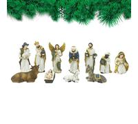 Nativity Scene Figurine Set - Handmade Resin Christmas Decorations | Christian and Catholic Home Decoration - Sculpture of the Holy Family for Fireplace, Table, Church, Holiday Exhibition to the Birth