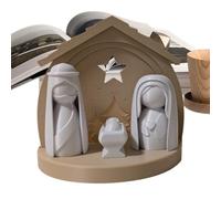 Nativity Scene - For Christmas Indoor Decor, Lighted Holy Family Figures, Detailed Hand-Painted Resin, Soft LED Illumination Glow, Sacred Holiday Display, 9 Piece Set 6 Inch Tall Figurines