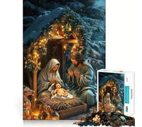 Nativity Scene Holy Hard Jigsaw Puzzle for Adults 1000 Pieces Think Toy Peaceful Fun Clean Cut Fine Art Piece (38x26cm)