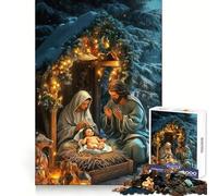 Nativity Scene Holy Hard Jigsaw Puzzle for Adults 1000 Pieces Think Toy Peaceful Fun Clean Cut Fine Art Piece (38x26cm)