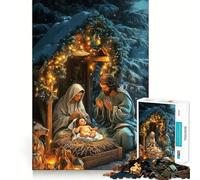 Nativity Scene Holy Jigsaw Puzzles for Adults 1000 Mind Exercise Toy Relax Time Design Assembly (38x52cm)