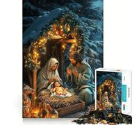 Nativity Scene Holy Puzzles for Teenagers 1000 Piece Strengthen Memory Tension Relief Smooth Edge Xmas Surprise (50x75cm)