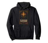 Nativity Scene Jesus is the Reason Vintage Adult Christian Pullover Hoodie
