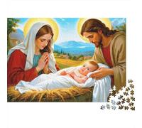 Nativity Scene Jesus Mary 1000 Pieces Jigsaw Puzzle Logic Skill Indoor Leisure Puzzle Birthday Gift Missing Piece Guarantee Sturdy Paper 70x50cm/1000pcs