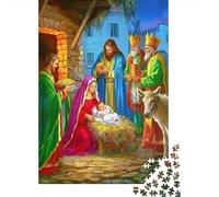 Nativity Scene Jigsaw Puzzle 1000 Pieces Recycled Paper for Adults Christmas StoryPuzzle Impossible Hard Challenging Home Activity Fun Present & Activity 70x50cm/1000pcs