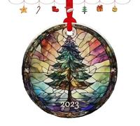 Nativity Scene Keepsake - Stained Glass Holy Family Pendant With Golden Hanging Rope For Shower For Tree Window Home Church Party Celebration