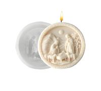 Nativity Scene Mold - Birth of Jesus Chocolate Mold | 3D Round Christmas Silicone Mould | Easy-Release Baking Mould | Suitable for Wax, Resin, Plaster, Fondant, Candle, Chocolate, Craft Projects