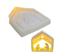 Nativity Scene Mold | Jesus Tealight Holder Stencil,Silicone Jesus Molds,for Plaster, Resin, Clay, Soap