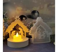 Nativity Scene Mold, Nativity Candle Mold Candlestick, Jesus Family Epoxy Resin Molds, Reusable Epoxy Casting Molds Candle Making Molds for Christmas Home Table Decorations