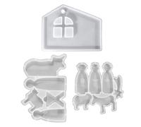 Nativity Scene Mould - Flexible Silicone Size 7 Inches, Fondant Nativity Scenes For The Birth, Creation And Baking Of Jesus | Religious Holiday Decorations D