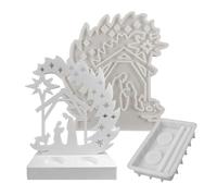 Nativity Scene Mould - Former Catholic Ornament, Plaster for Art Supplies, Christian Decoration Template for Clay Modeler In, Festive Set of Bethlehem Figures De