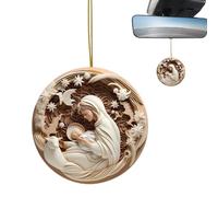 Nativity Scene Ornament | 2D Christmas Tree Jesus Decor - Flat Car Easter Nativity Prayer Sign For Garden Car Interior Decor