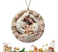 Nativity Scene Ornament - Acrylic 2D Birth of Jesus | Holiday Keepsake Pendant | Religious House Tree Decoration | Spiritual Gift for Women Men The Fathers