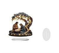 Nativity Scene Ornaments, 2D Flat Acrylic Christmas Decor, Religious Holiday Decoration for Tree Mantel, Faith-Based Holy Family Set