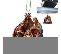 Nativity Scene Ornaments - Elegant Acrylic Hanging Figurines, Sacred Christmas Decorations | Stunning Birth of Jesus Ornament with Sturdy Construction for the Tree