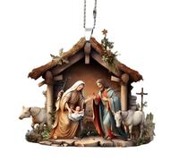 Nativity Scene Ornaments - Elegant Acrylic Hanging Figurines, Sacred Christmas Decorations | Stunning Birth of Jesus Ornament with Sturdy Construction for the Tree