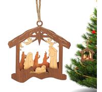 Nativity Scene Ornaments - Nativity Scene Hanging Decorations Handmade Religious Christmas Tree Ornaments Festive Decoration Set | Home Church Christmas Tree Mantle Gift Yes