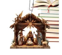 Nativity Scene Ornaments, The Birth of Jesus Decor, Acrylic the Birth of Jesus Decor, Festive Sturdy Home Ornaments for Family Christmas