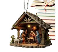 Nativity Scene Ornaments, The Birth of Jesus Decor, Acrylic the Birth of Jesus Decor, Festive Sturdy Home Ornaments for Family Christmas