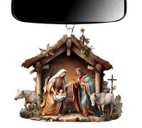 Nativity Scene Ornaments - the Birth of Jesus Decor,Nativity Scene Christmas Tree Decoration, Acrylic Nativity Scene Pendant, Festive Sturdy Memorial Ornament for Home