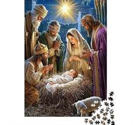 Nativity Scene Painting 1000 Pieces for Adults & Kids: Nativity Scene with Three Kings Educational Games Home Decor Puzzle for Family 70x50cm/1000pcs