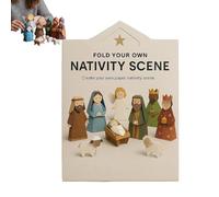 Nativity Scene Paper Craft - Handmade Christmas Decorations | Beginners Nativity Scene Craft Adults Family Party Holiday Birthday Home Office School Desktop