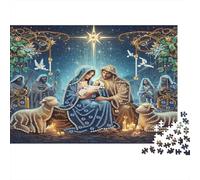 Nativity Scene Puzzle 1000 Piece Jigsaw Puzzle Paper for Adults Shepherds Night View Relaxing Home Gift Family 70x50cm/1000pcs