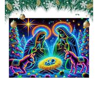Nativity Scene,Religious Luminous In The Dark | Christmas Nativity Wall Decoration - For Church Dining Room Bedroom Living Room Party Family Gathering Photography