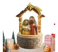 Nativity Scene - Resin Christmas Decor with LED Light - Nativity Statue Collectible Figurines Table Decor | for Table Shelf Fireplace Bedroom Living Room Office Dorm Winter