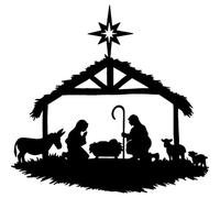 'Nativity Scene' Rubber Stamp - Unmounted Design for Crafting & Scrapbooking, A7 (RS00061343)