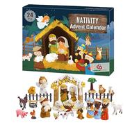 Nativity Scene Set Advent Calendar 2024-25 Days Of Christmas Countdown, Nativity Figurine Countdown Calendar, Christian Religious Kids Nativity Set Small Nativity Scene Play Set Toy