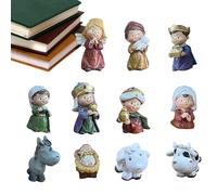 Nativity Scene Statue - Catholic Christmas Nativity Scene Sculpture,Cute Nativity Scene Set, Hand Painted Renaissance Collection, Decoration Ornament