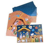 Nativity Scene Stickers 12pcs/Set Christmas Theme Adhesive Scene Religious Party Supply Festive Classroom and Party Activities