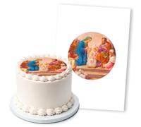 Nativity Scene With Angels & Sheep, 1 Icing Sheet 5" Round Cake Topper